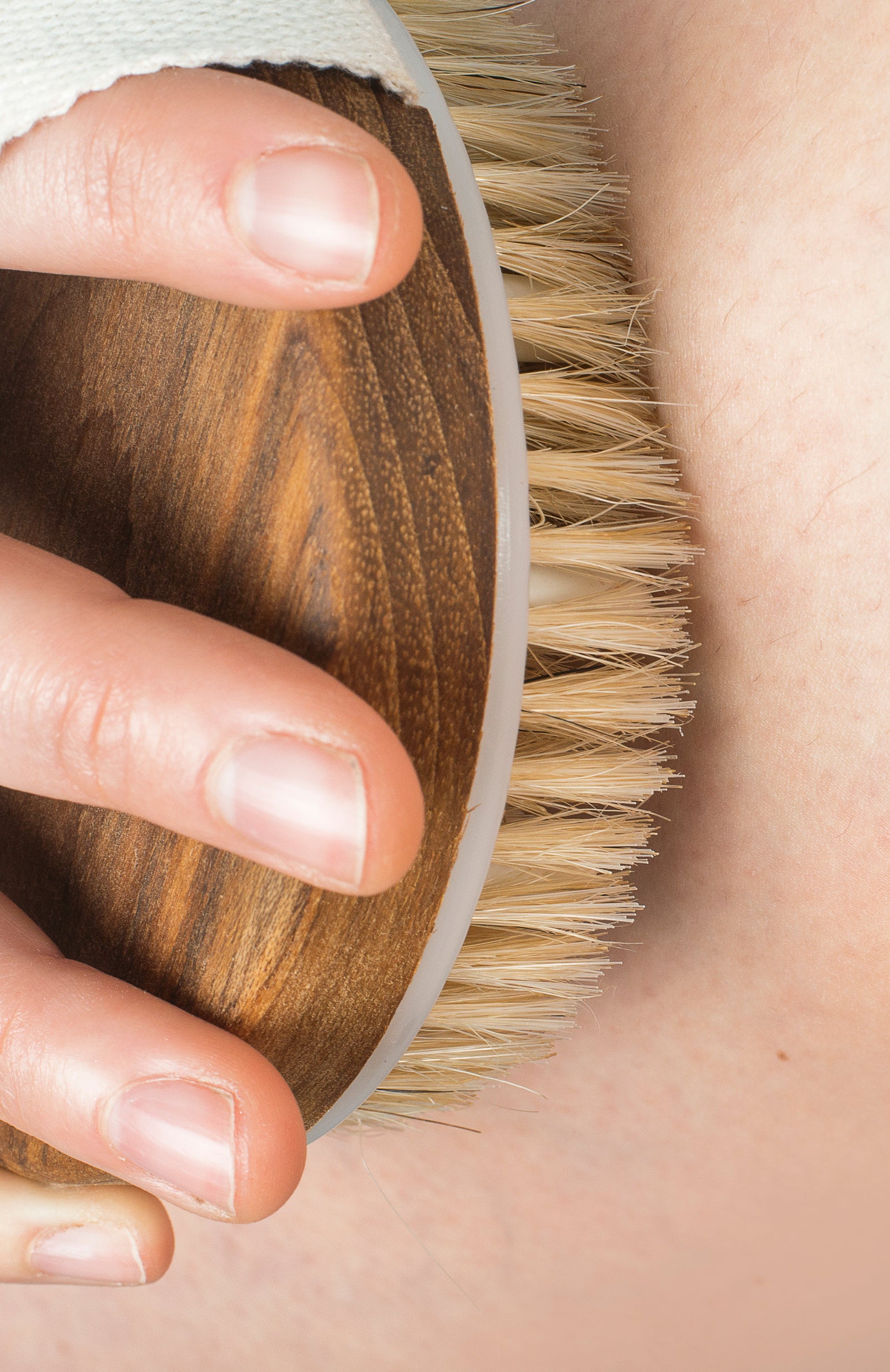 Close-up of skin during the nightly application