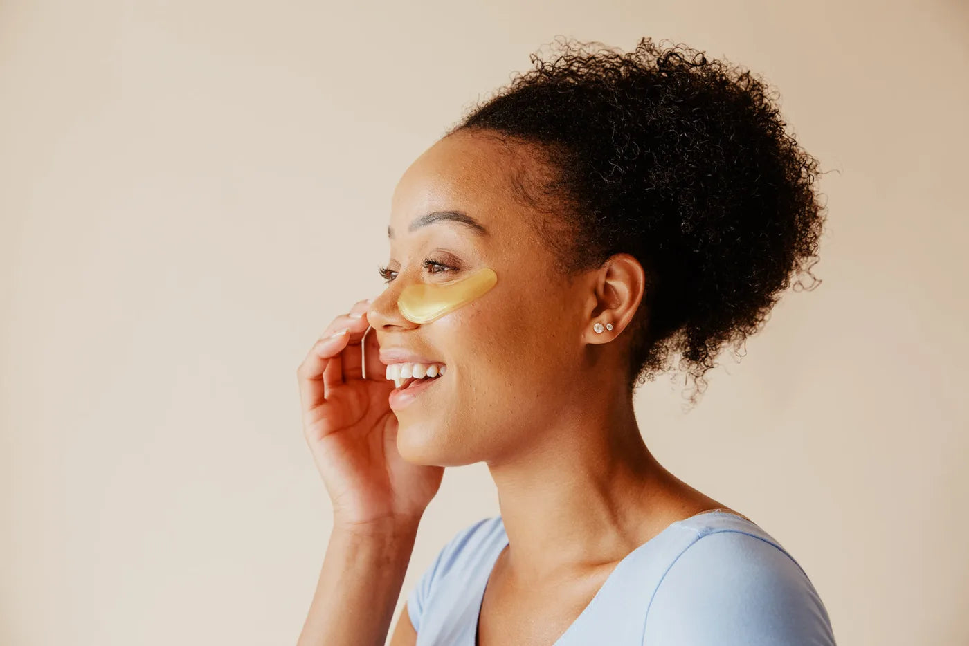 Under-eye patches during the evening routine
